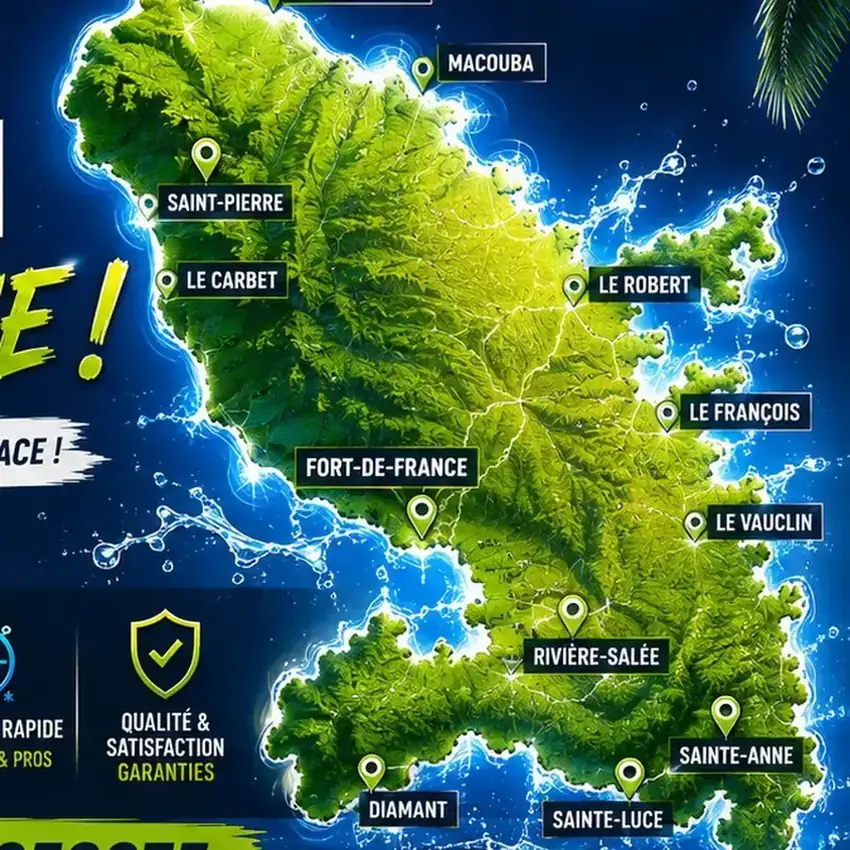 Les communes de Martinique desservies par Lavage Express 972